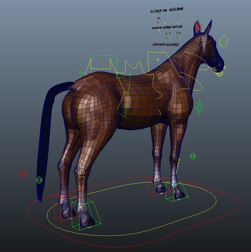 Rig Horse Low-poly 3D model_8