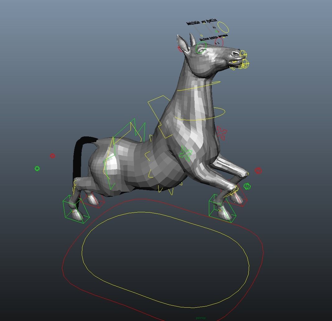 Rig Horse Low-poly 3D model_4