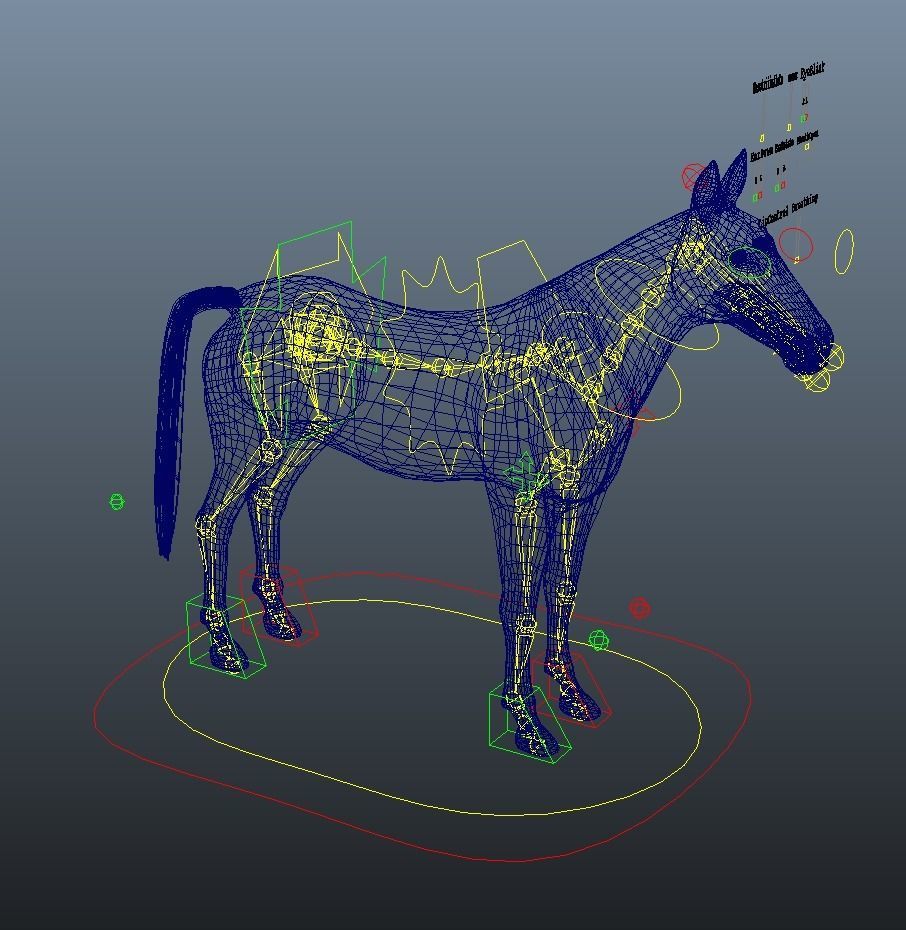 Rig Horse Low-poly 3D model_7