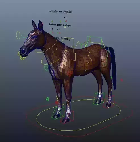 Rig Horse Low-poly 3D model