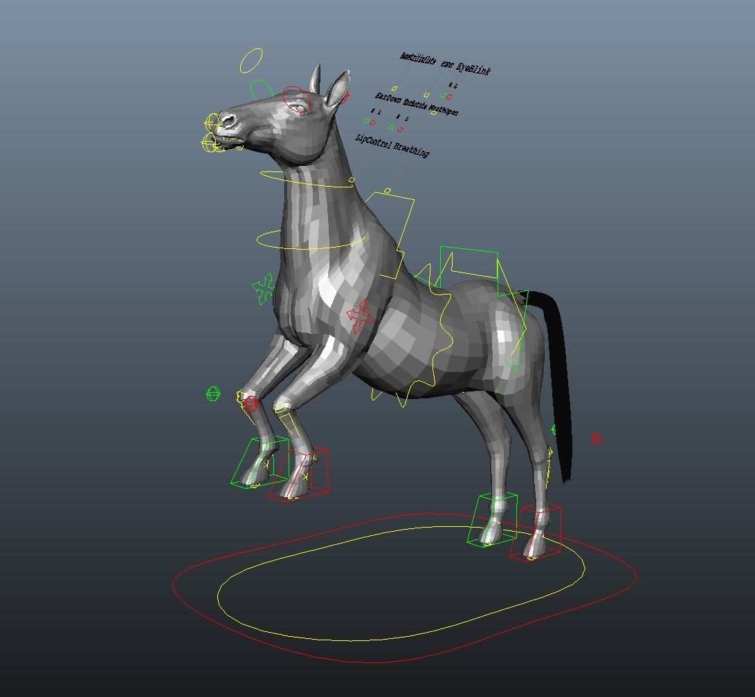 Rig Horse Low-poly 3D model_10
