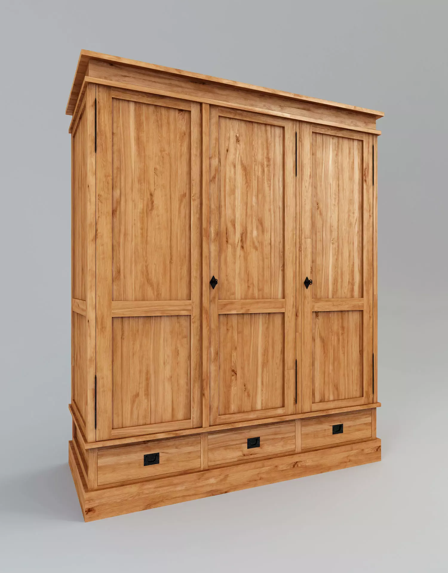 Wooden Wardrobe Free 3D model
