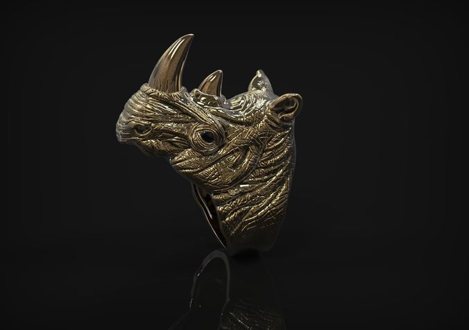 Ring of the Head of Rhinoceros 3D print model