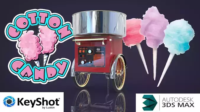 Sweet cotton candy 3D model