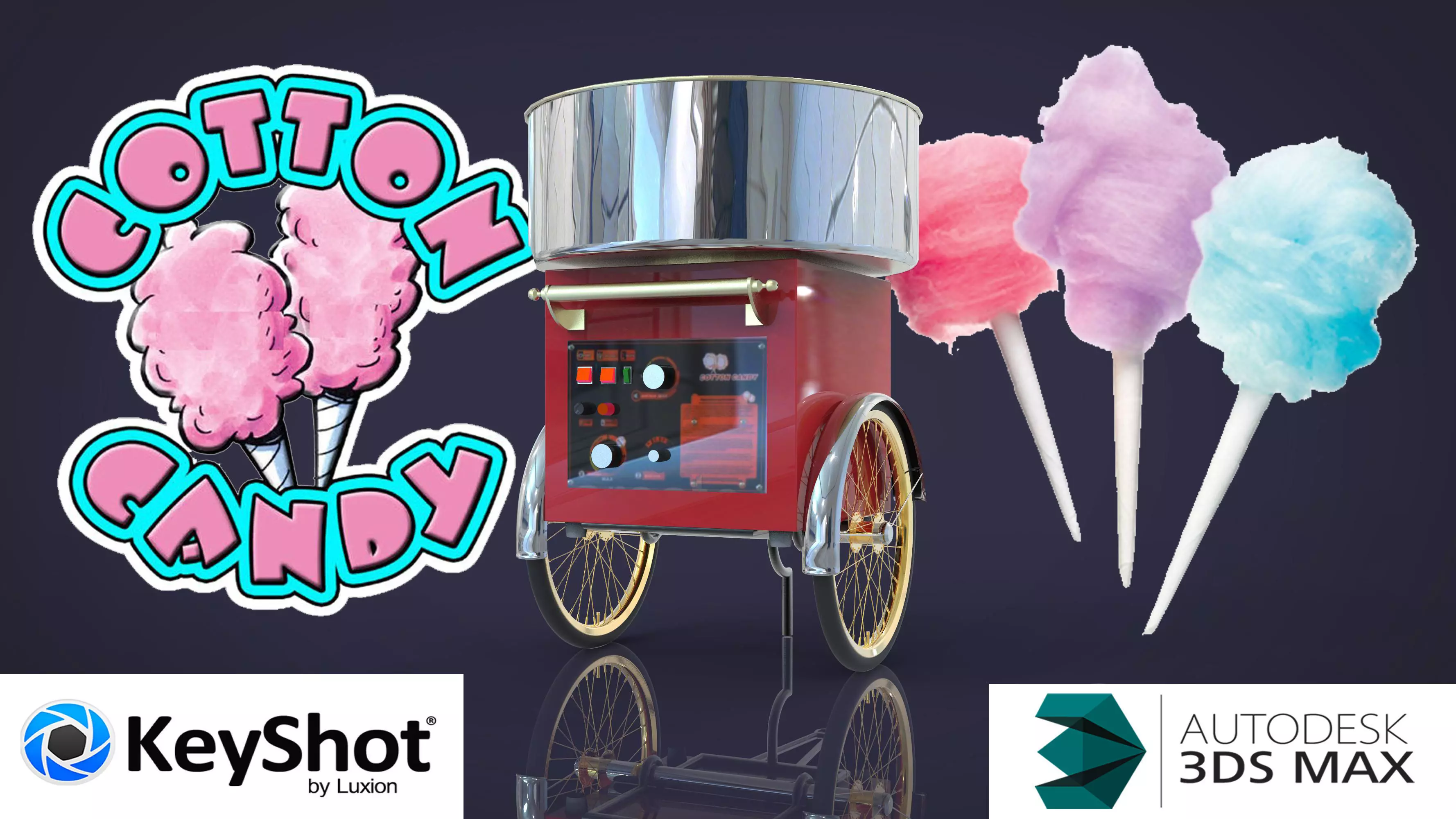 Sweet cotton candy 3D model_0