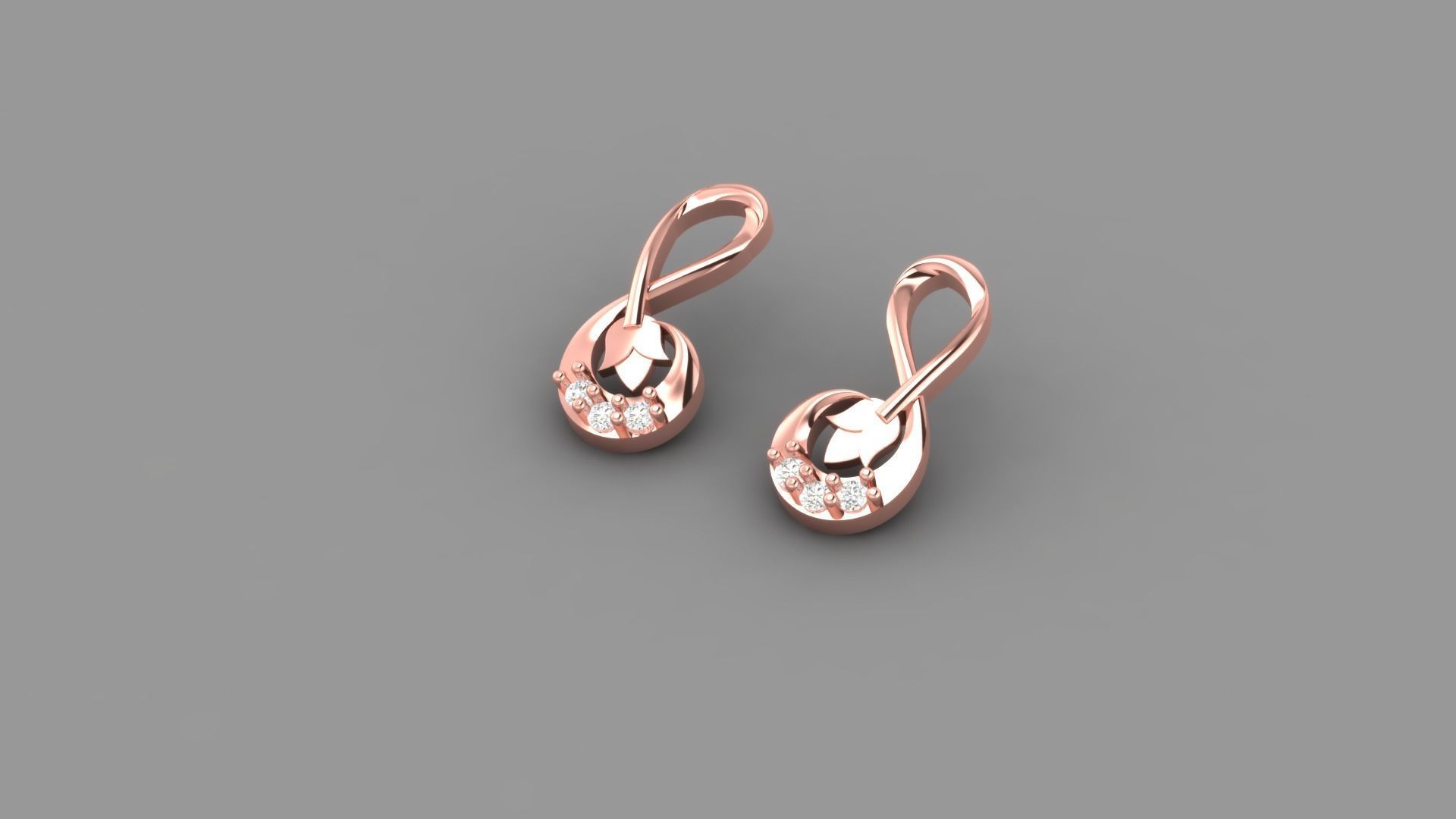 DIAMOND EARRING 3D print model_3
