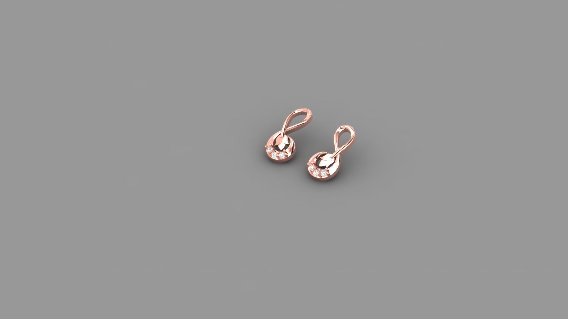 DIAMOND EARRING 3D print model_2