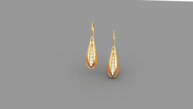 DIAMOND HOCK EARRING 3D print model