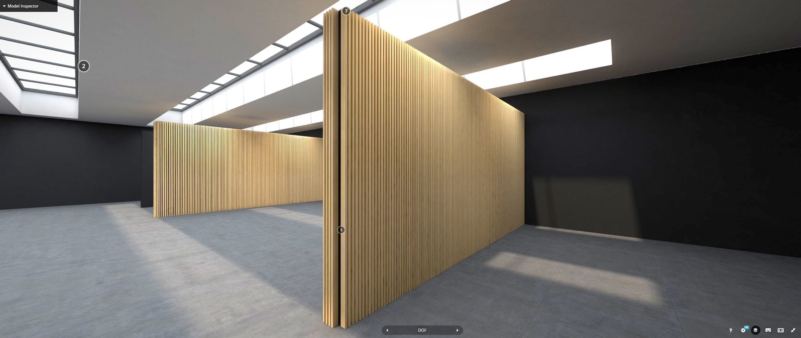 Black and White VR Gallery for Product Showcase 4K Low-poly 3D model_3