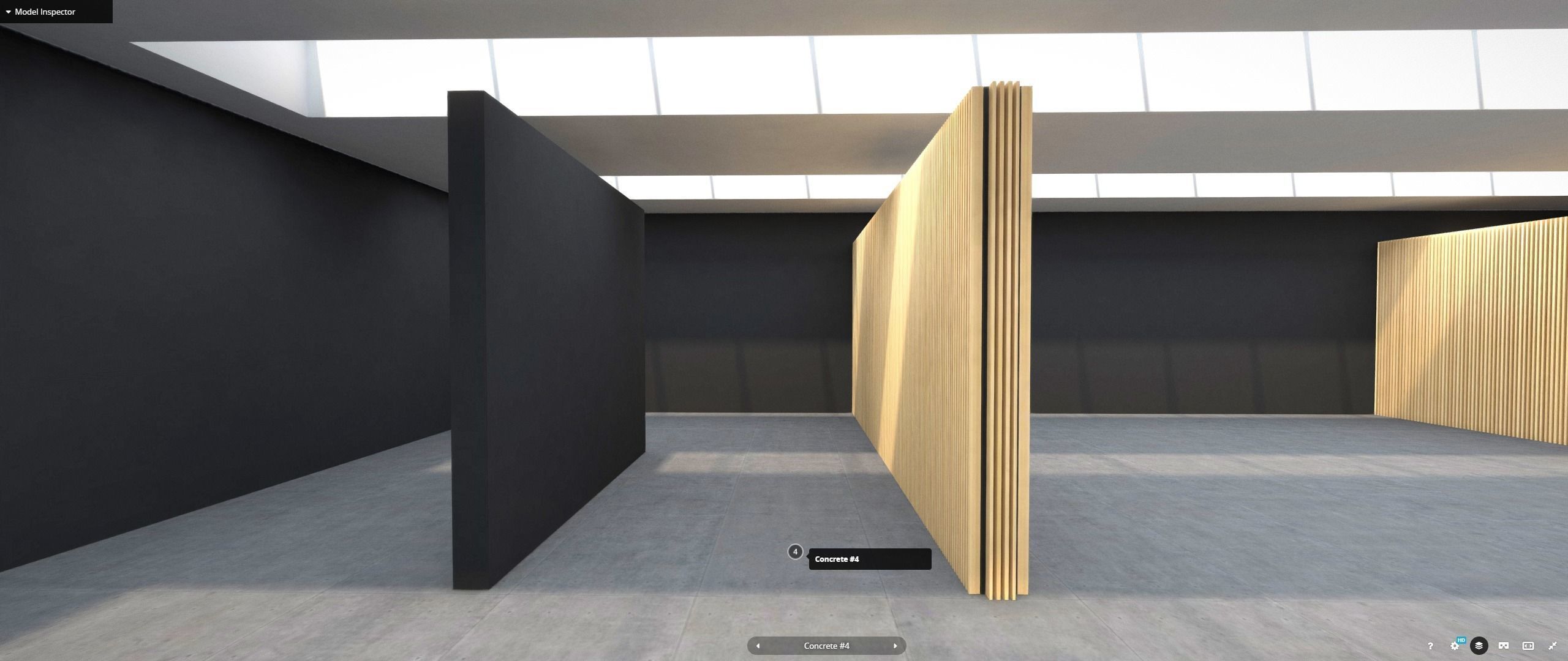 Black and White VR Gallery for Product Showcase 4K Low-poly 3D model_4