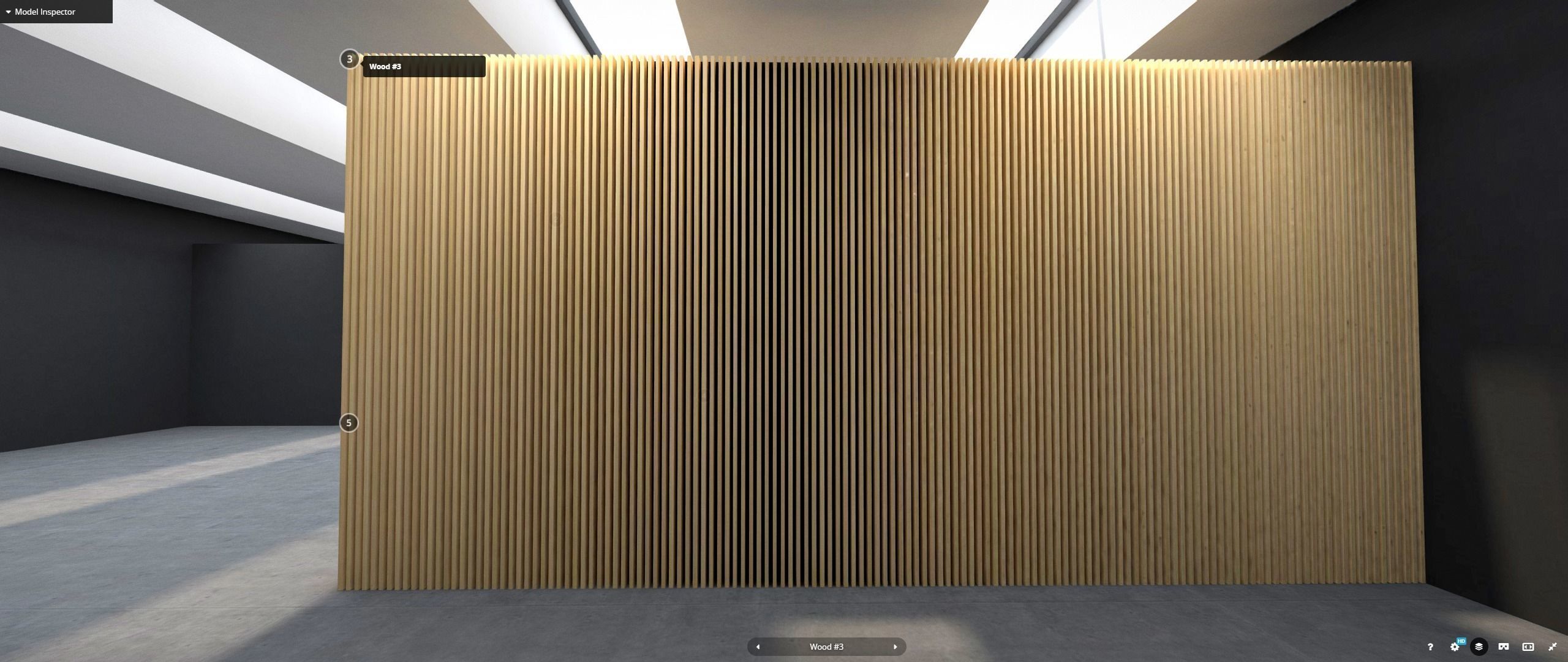 Black and White VR Gallery for Product Showcase 4K Low-poly 3D model_5