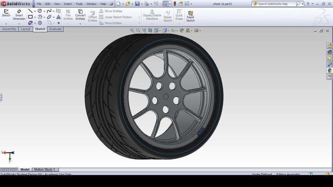 high performance 16 rimtyre Free 3D model_1