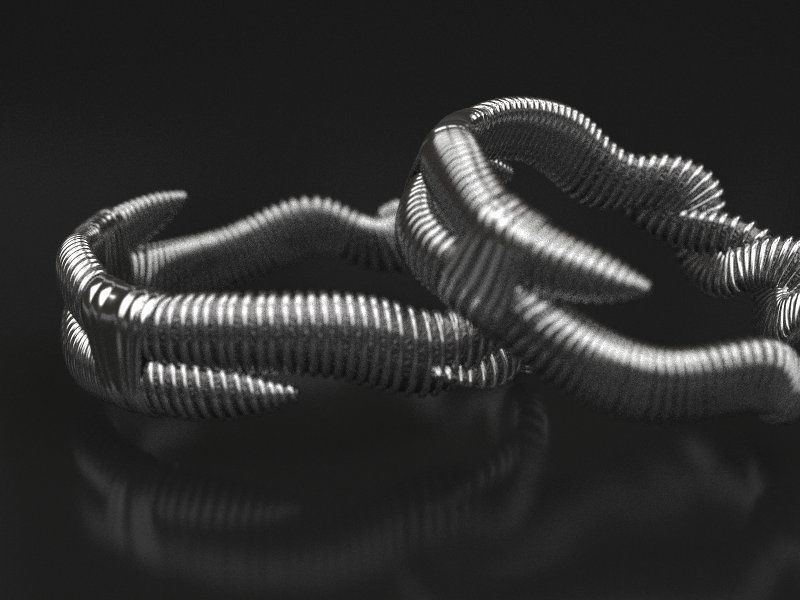 Pairing Worms wedding bands - original 3D print model_5