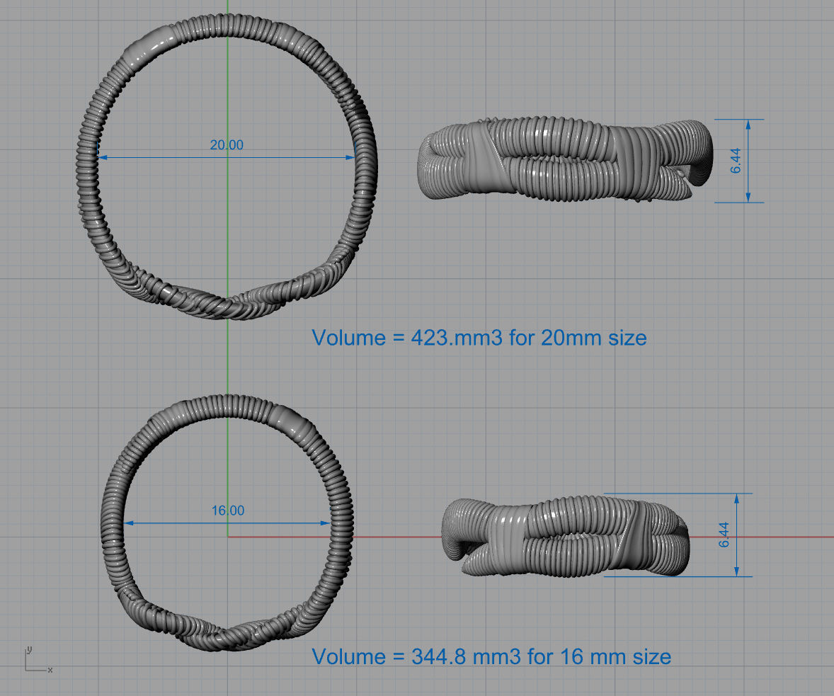 Pairing Worms wedding bands - original 3D print model_7