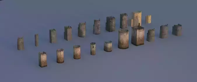 tower group of wooden poles