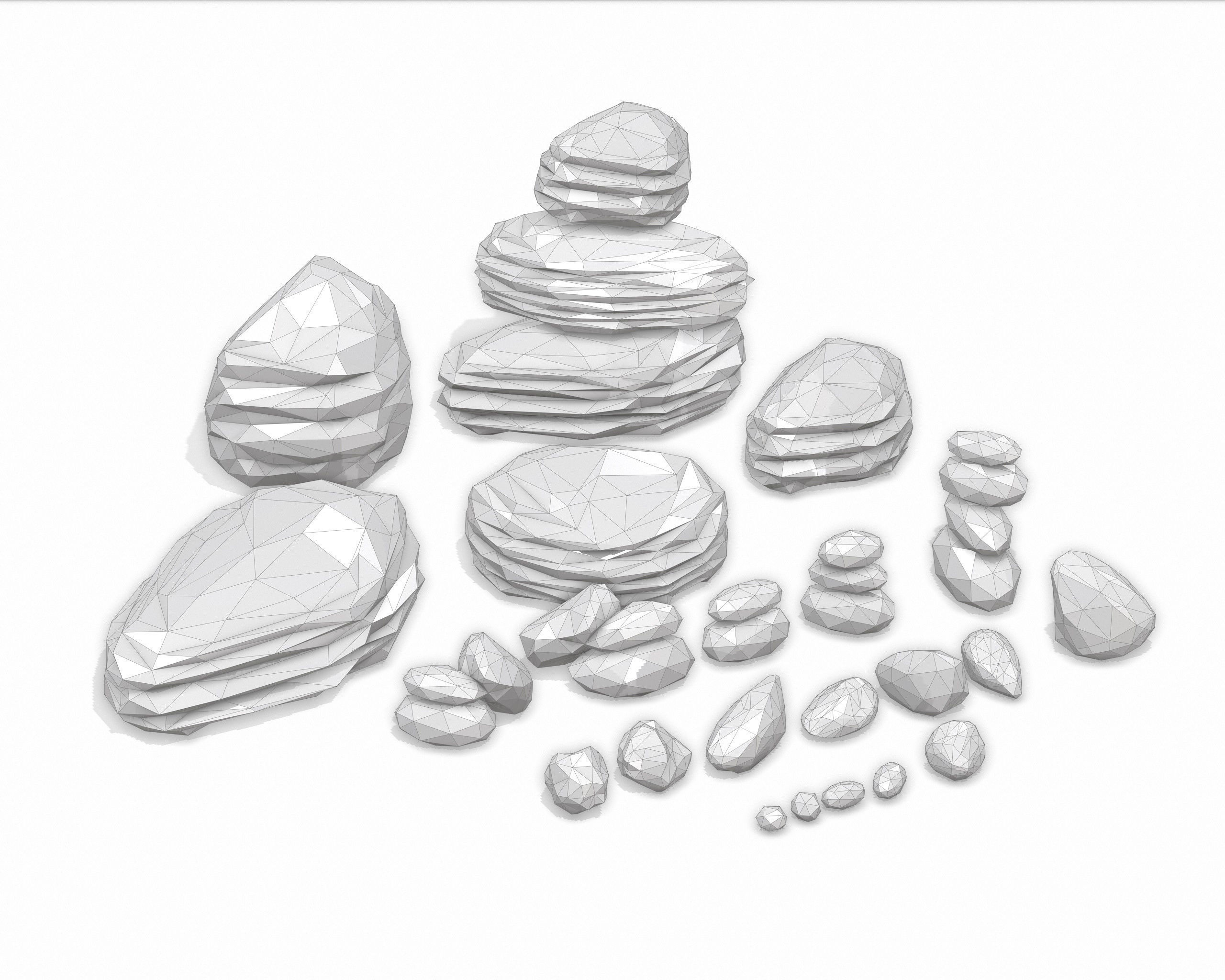 LOW POLY Rock Collection polygonal Low-poly 3D model_33