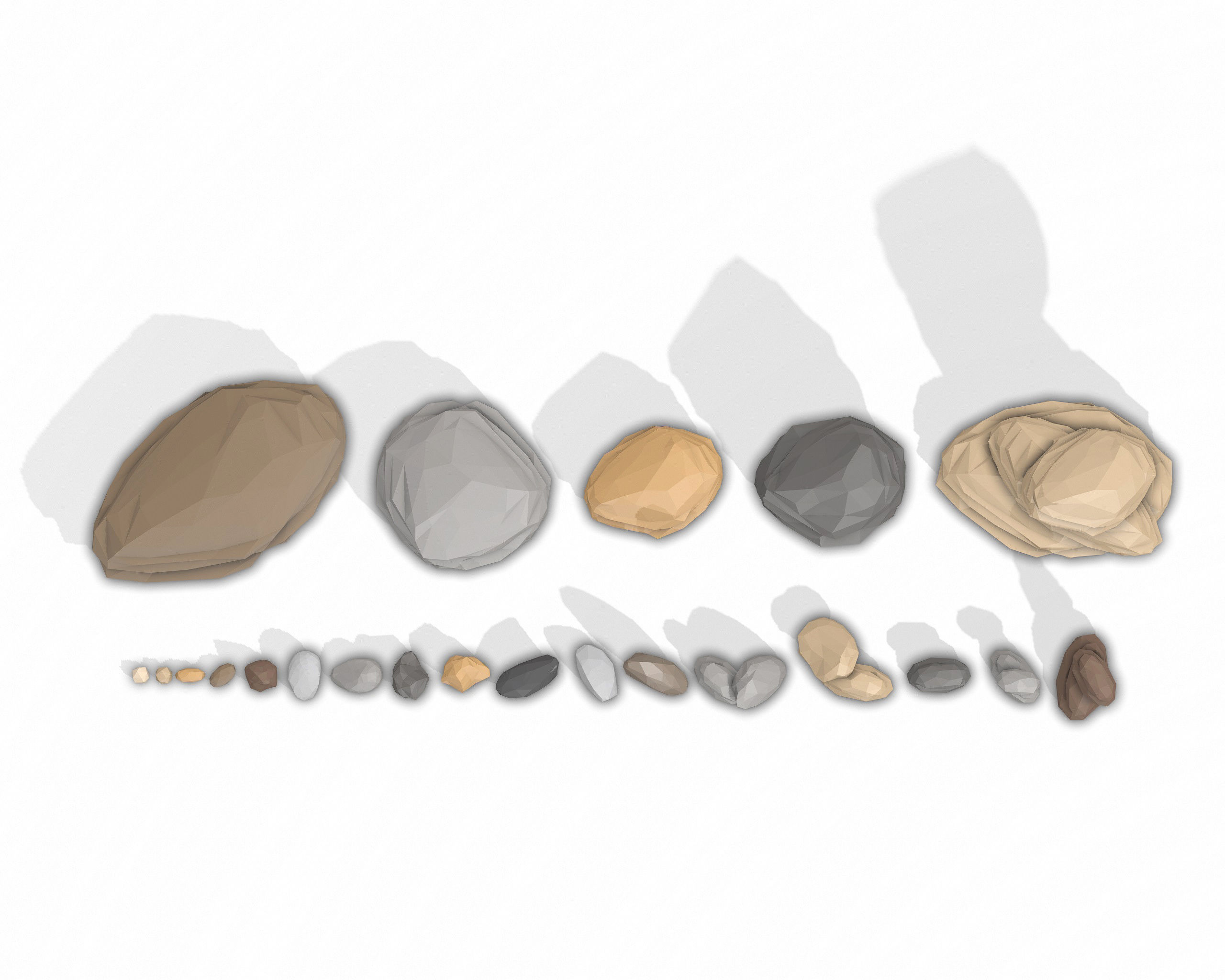 LOW POLY Rock Collection polygonal Low-poly 3D model_3