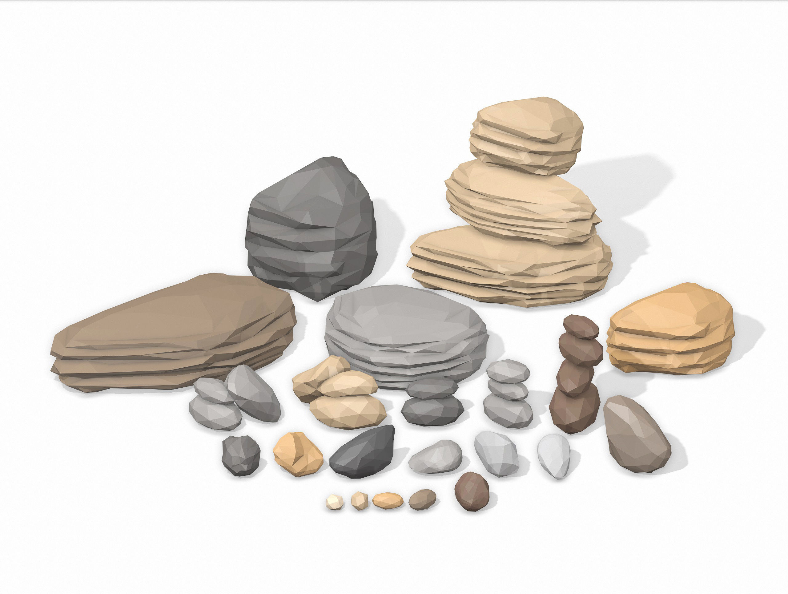 LOW POLY Rock Collection polygonal Low-poly 3D model_30