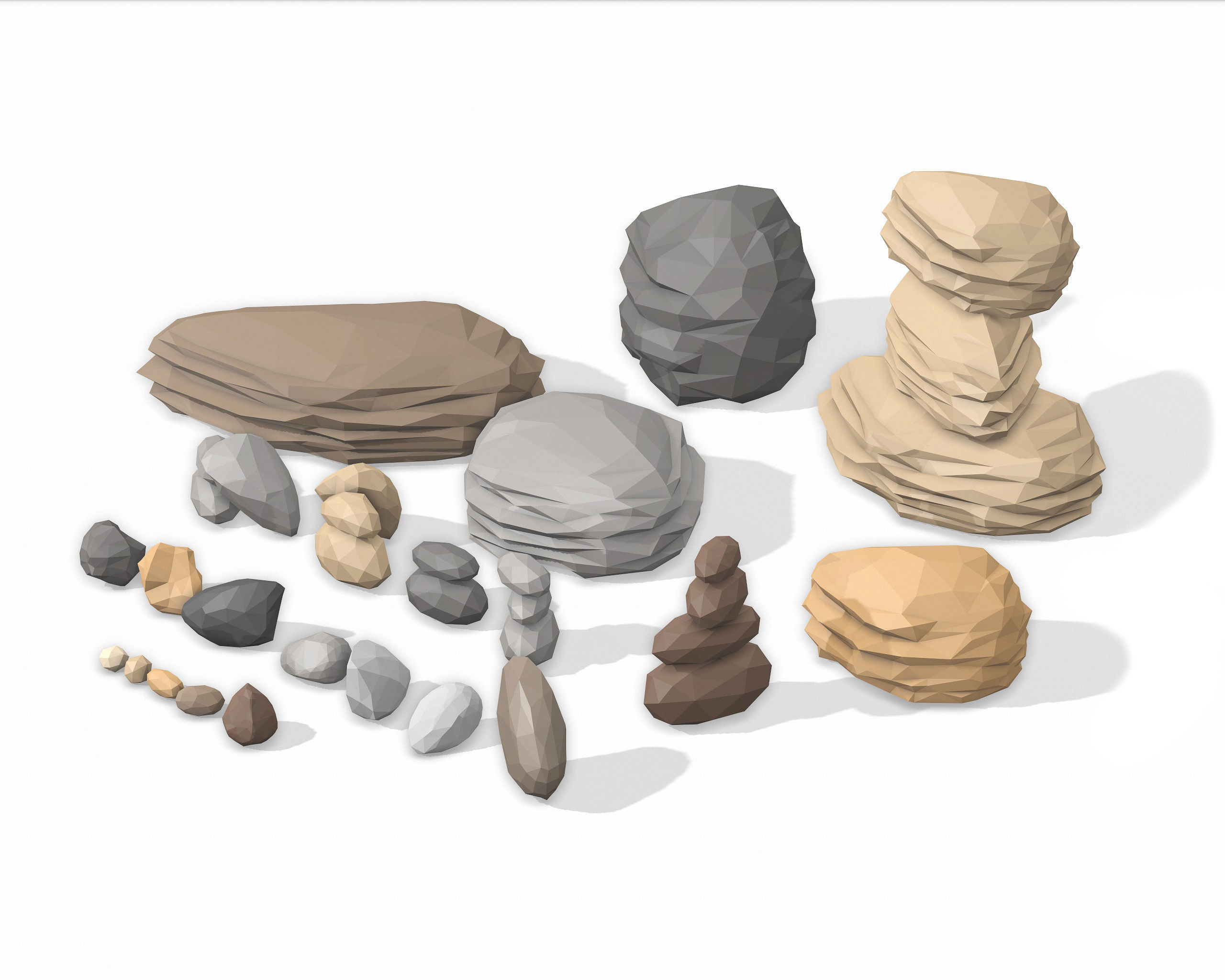 LOW POLY Rock Collection polygonal Low-poly 3D model_28