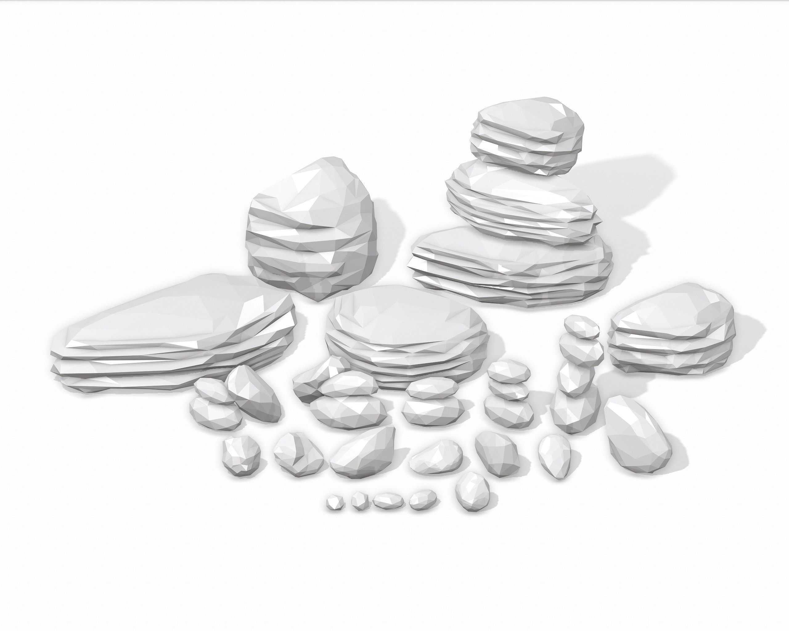 LOW POLY Rock Collection polygonal Low-poly 3D model_32