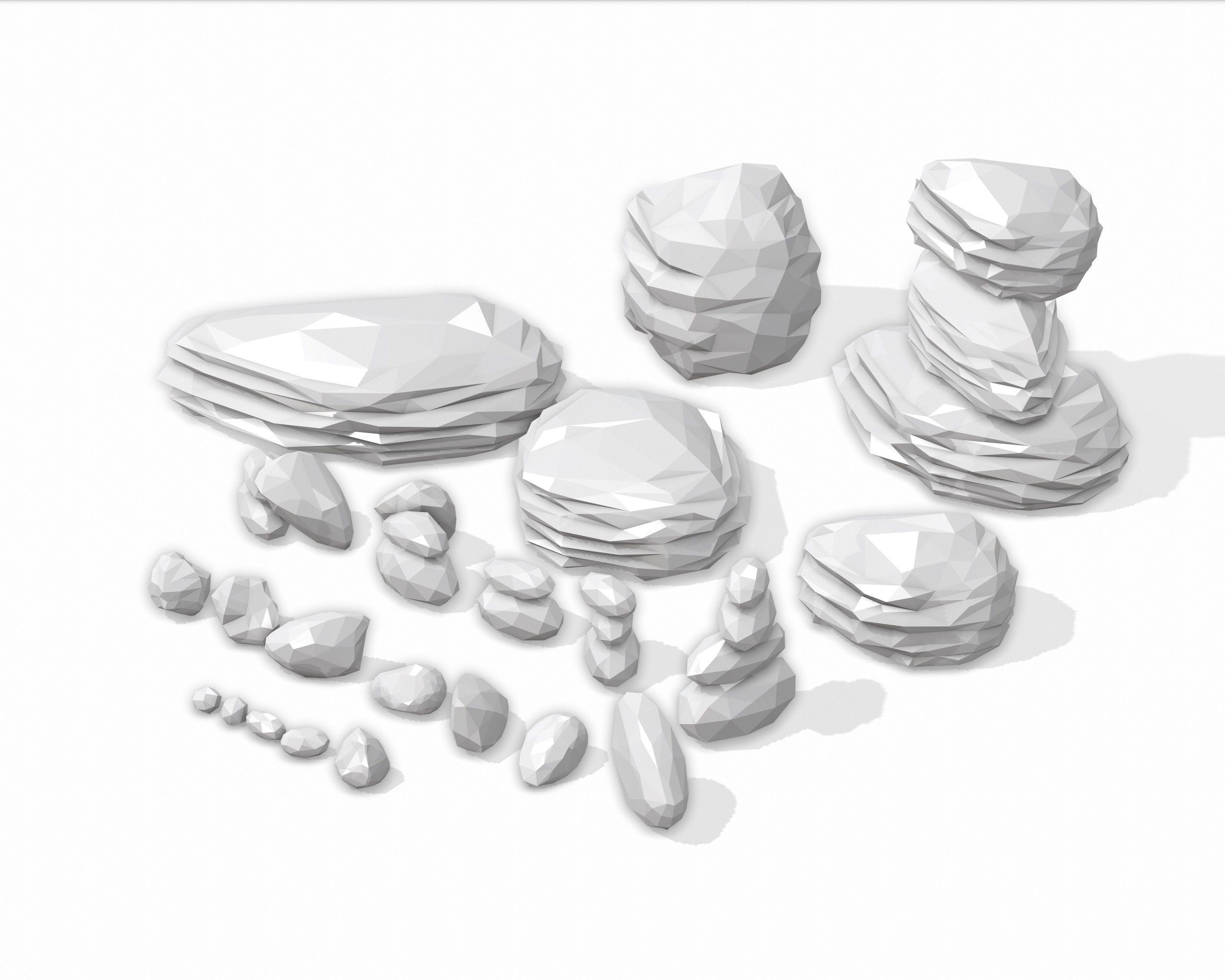 LOW POLY Rock Collection polygonal Low-poly 3D model_31