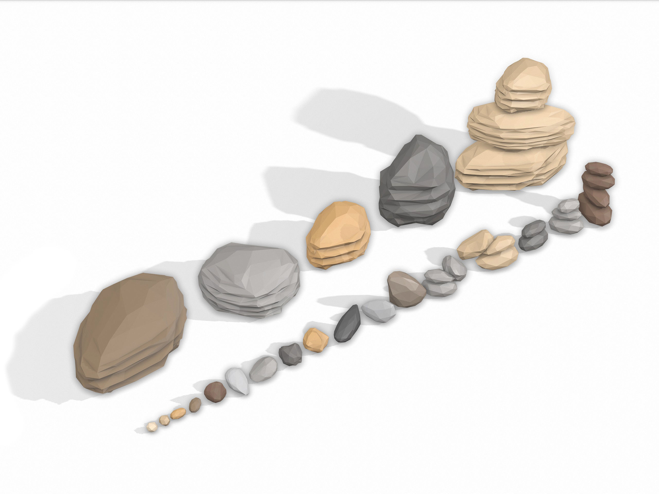 LOW POLY Rock Collection polygonal Low-poly 3D model_5