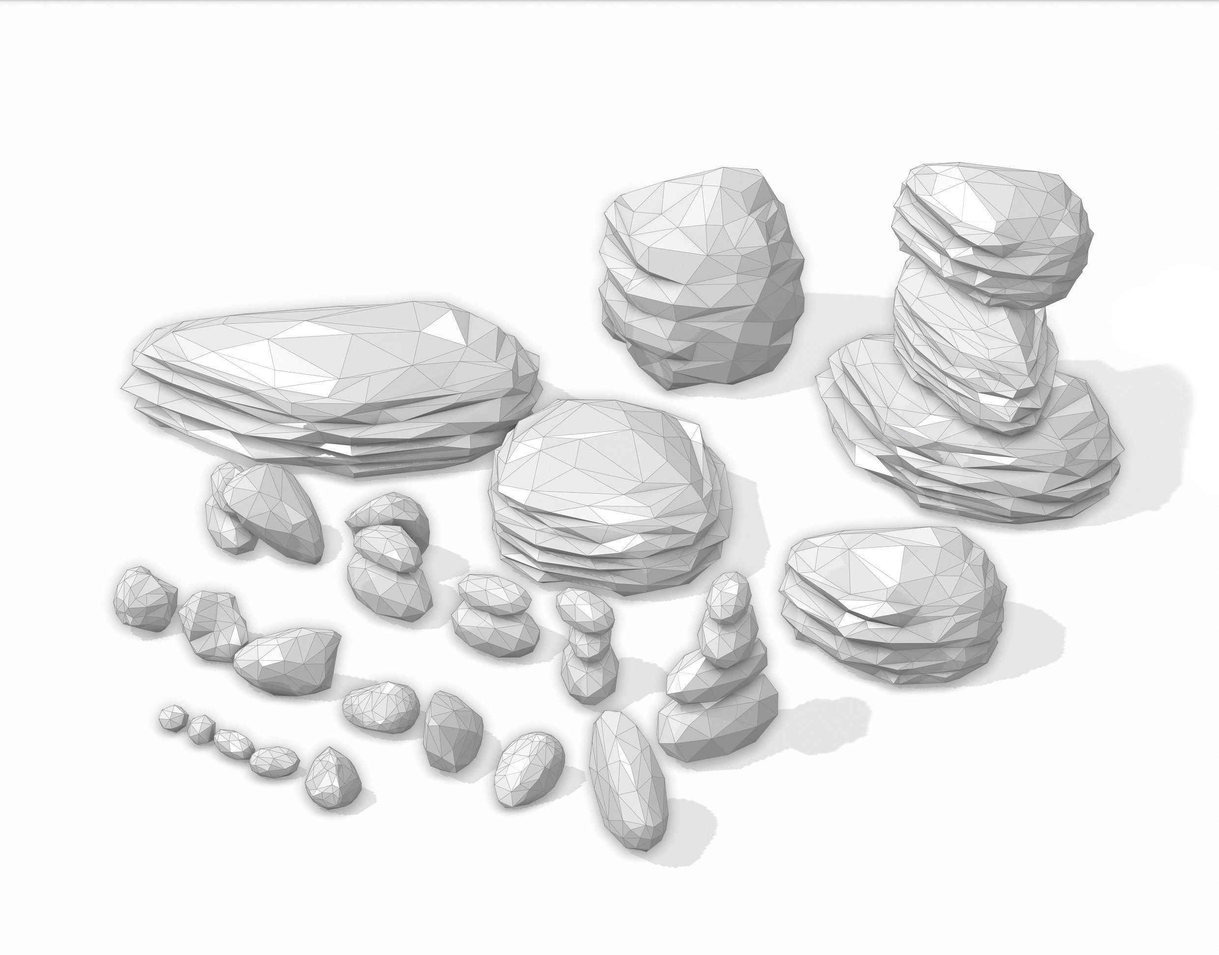 LOW POLY Rock Collection polygonal Low-poly 3D model_34