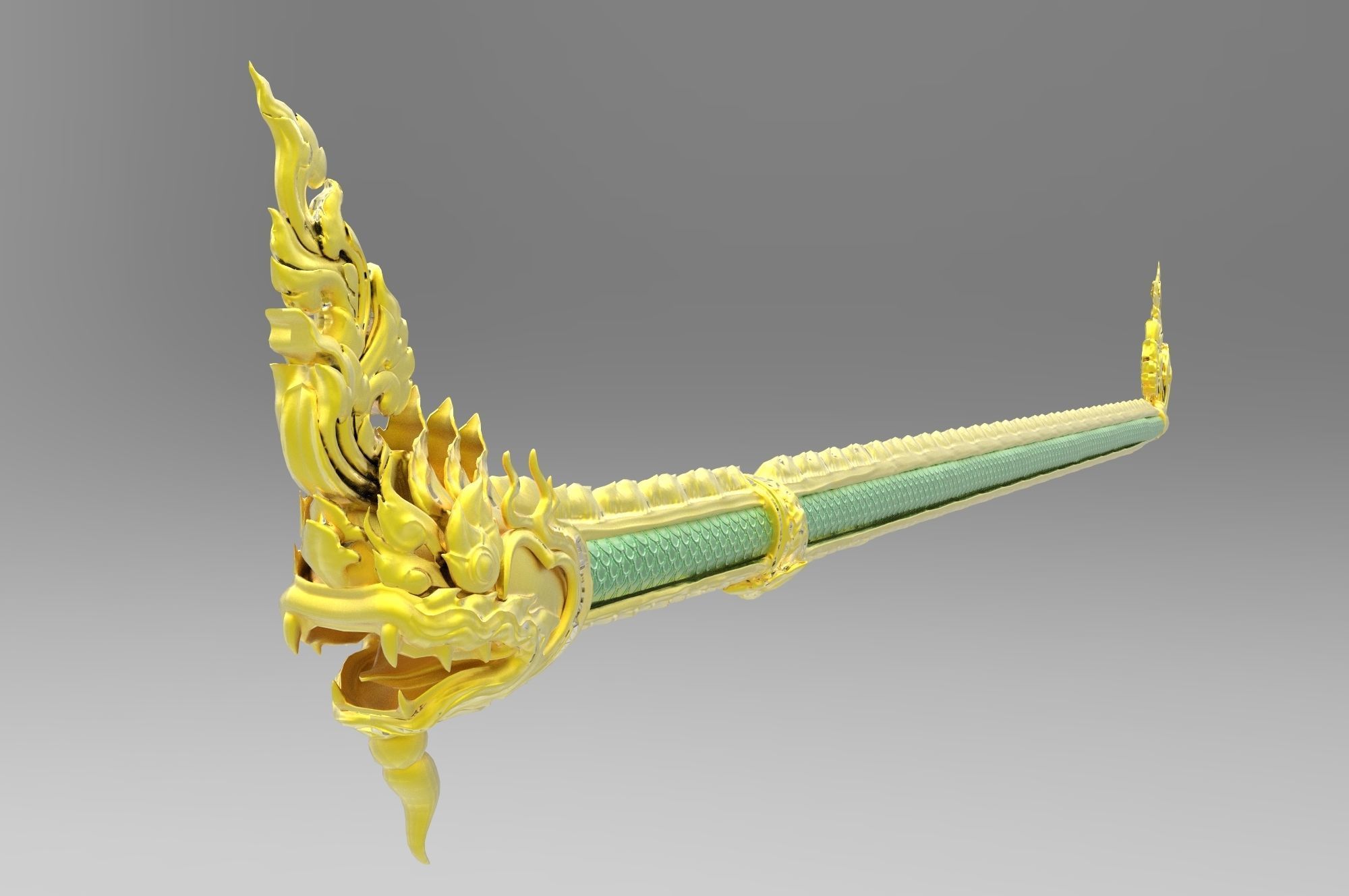 Thai Naga Low Poly Rigged Low-poly 3D model_1