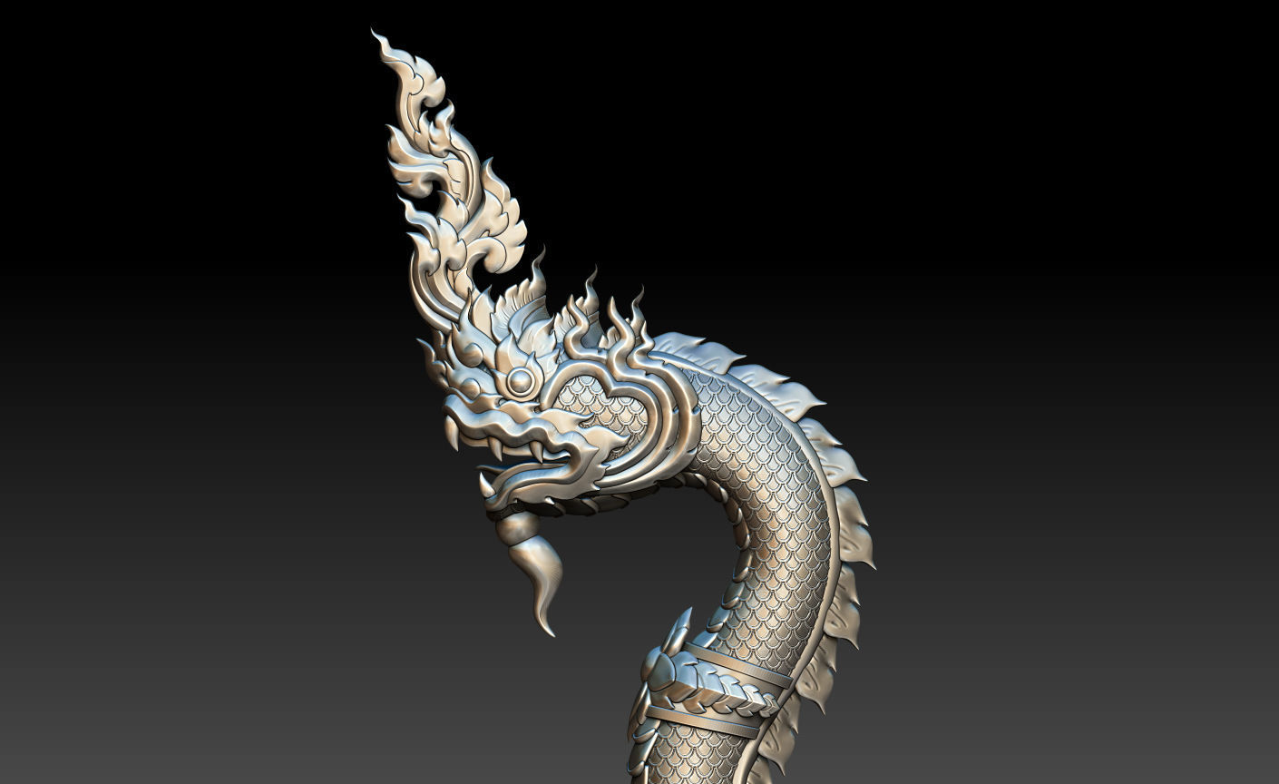 Thai Naga Low Poly Rigged Low-poly 3D model_9