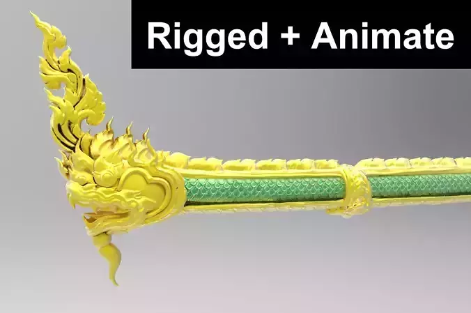 Thai Naga Low Poly Rigged Low-poly 3D model