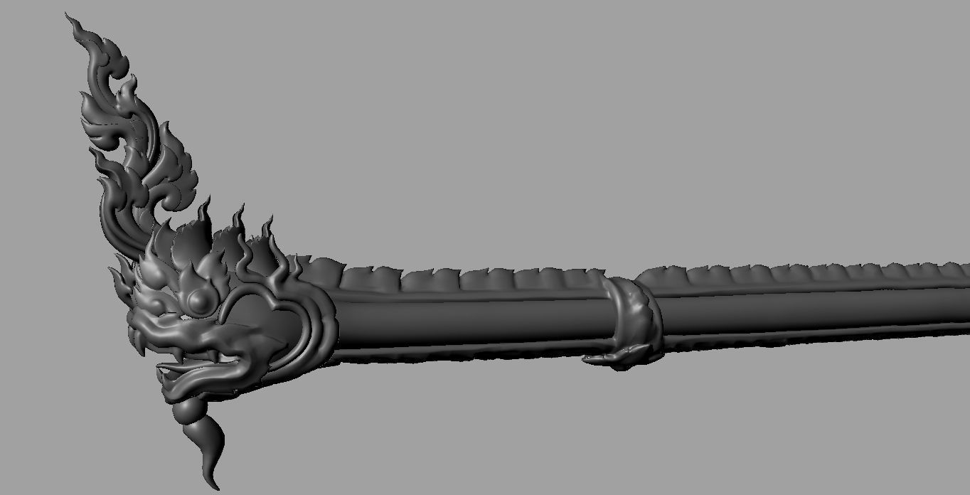 Thai Naga Low Poly Rigged Low-poly 3D model_5