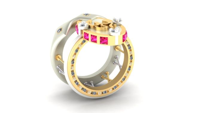 Charm and Talisman Ring of OM Mantra Symbol  3D print model