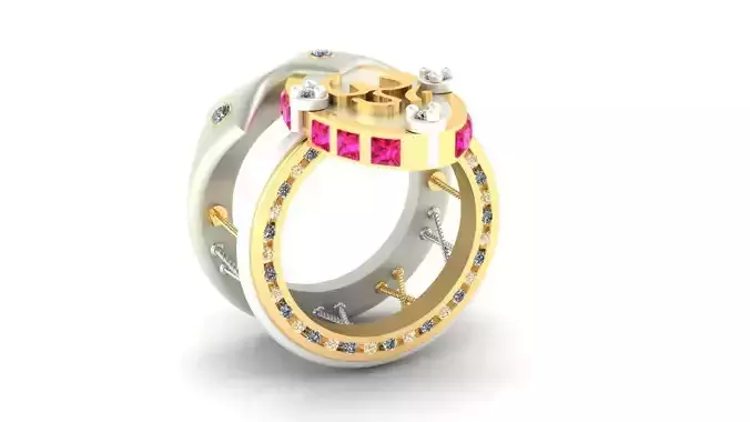 Charm and Talisman Ring of OM Mantra Symbol  3D print model