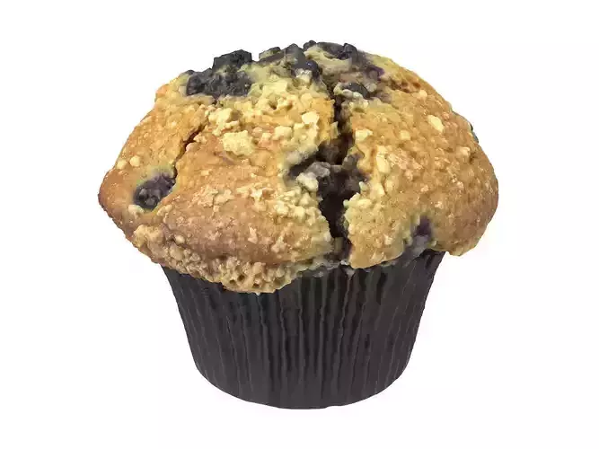 Photorealistic Blueberry Muffin 3D Scan