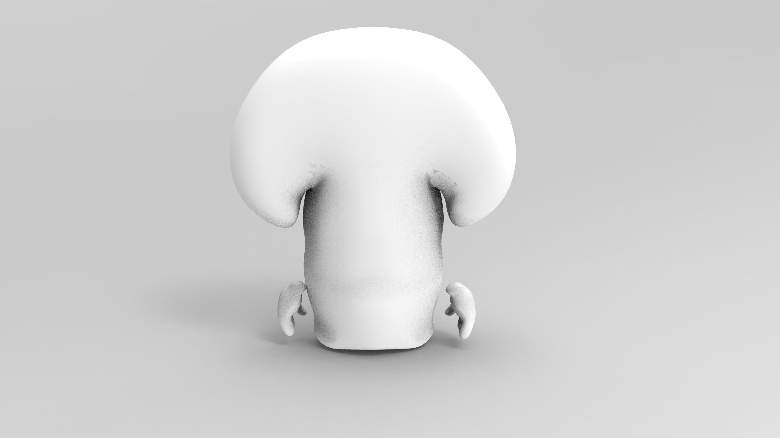 mushroom cartoon character with big ears Low-poly 3D model_4