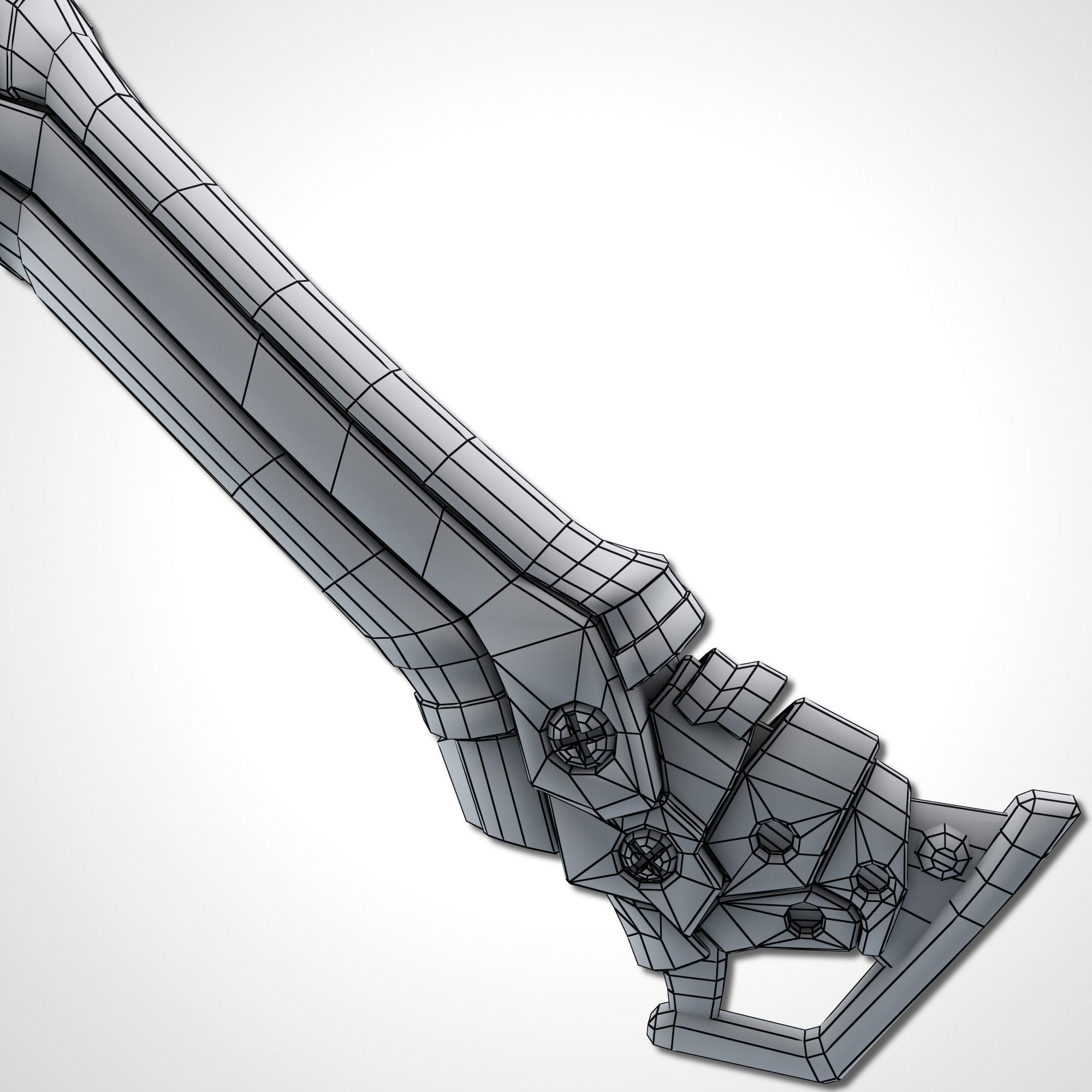 Two Colors Epee - Remake Low-poly 3D model_24