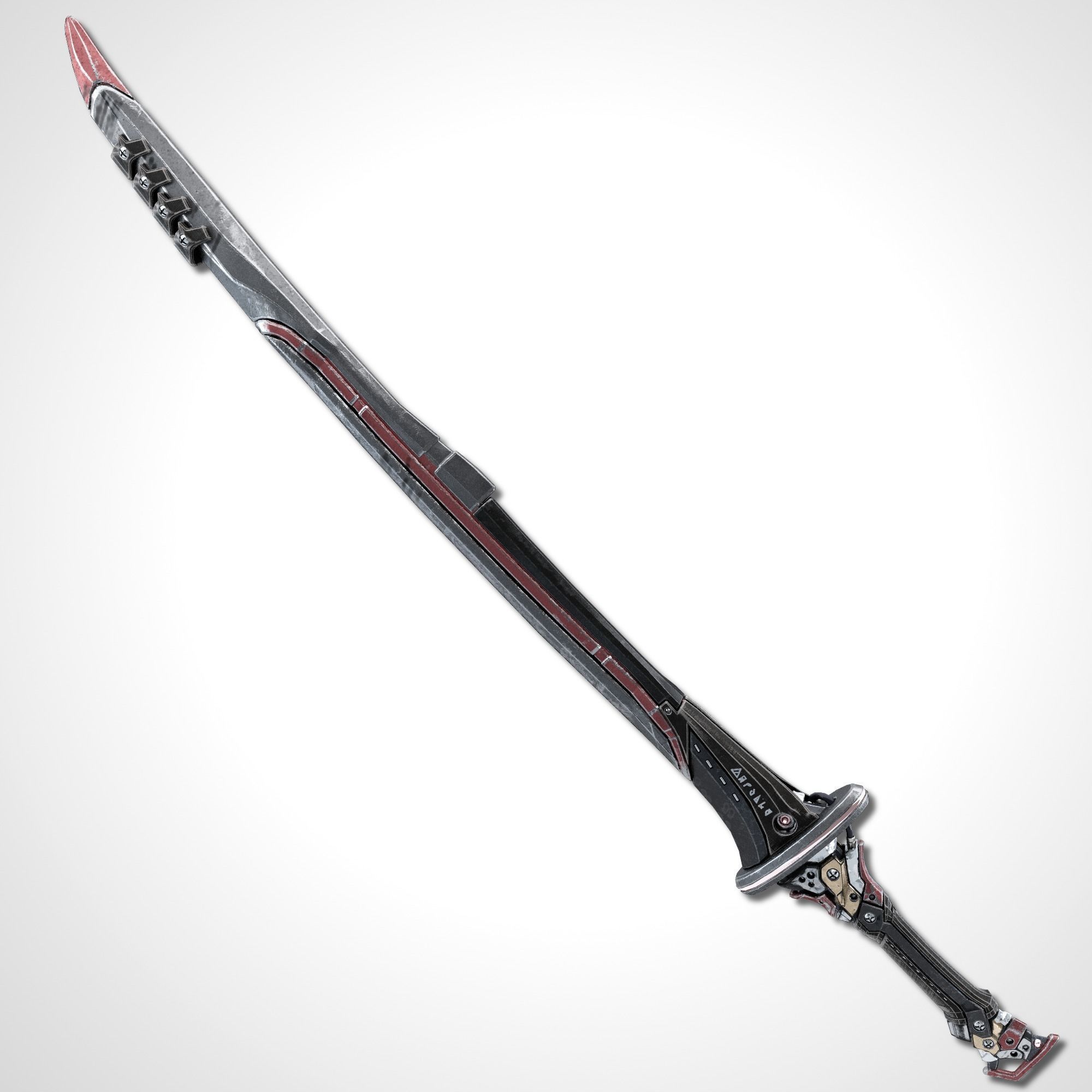 Two Colors Epee - Remake Low-poly 3D model_3