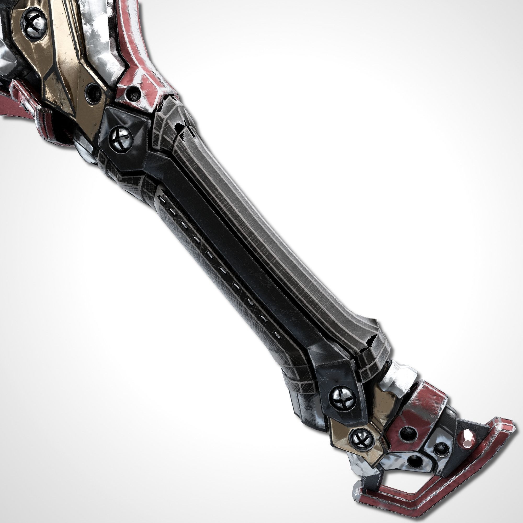 Two Colors Epee - Remake Low-poly 3D model_8
