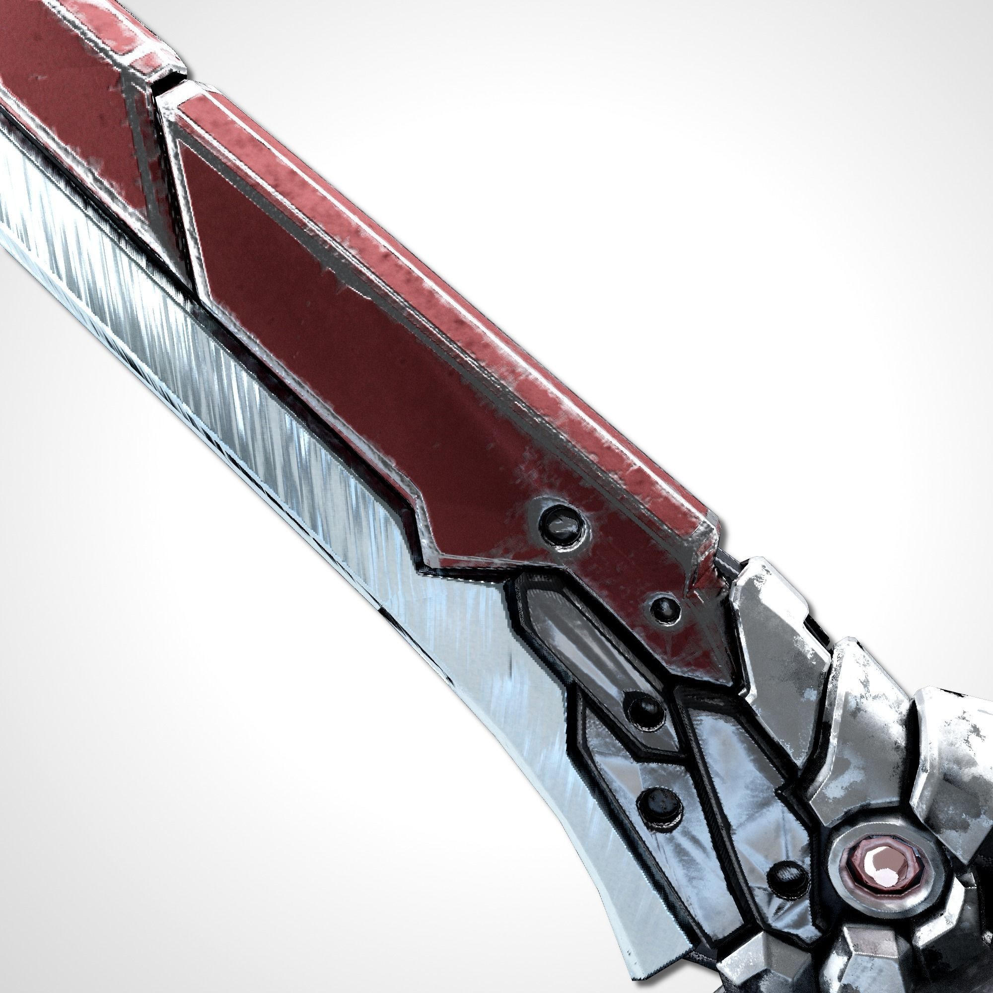 Two Colors Epee - Remake Low-poly 3D model_10