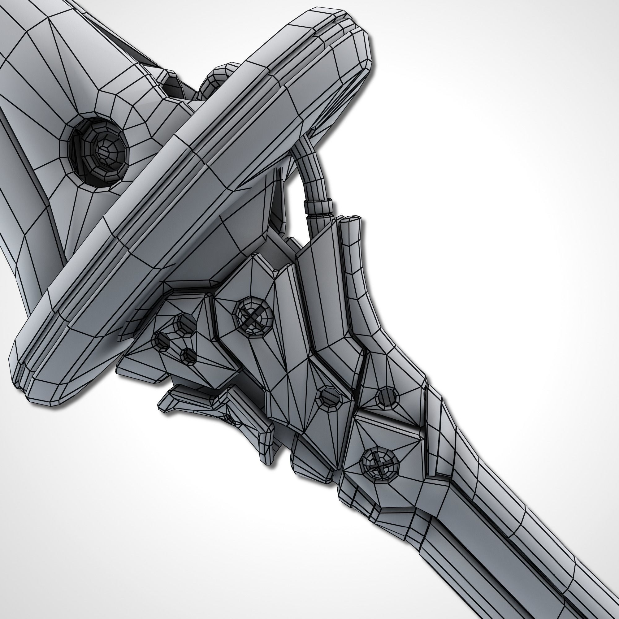 Two Colors Epee - Remake Low-poly 3D model_23