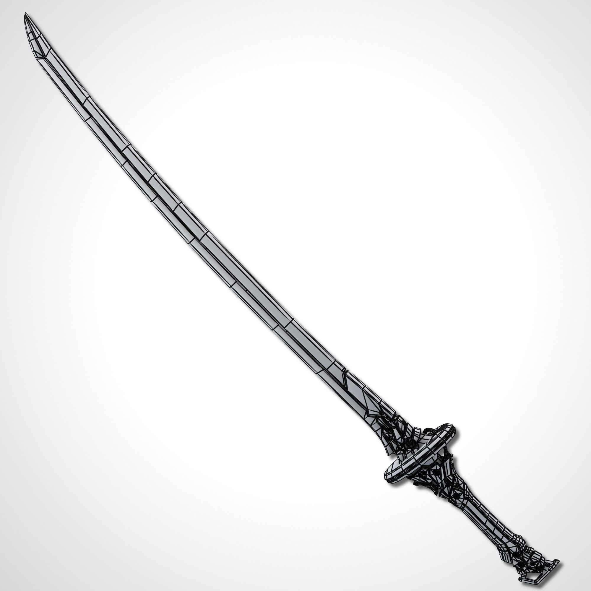 Two Colors Epee - Remake Low-poly 3D model_19