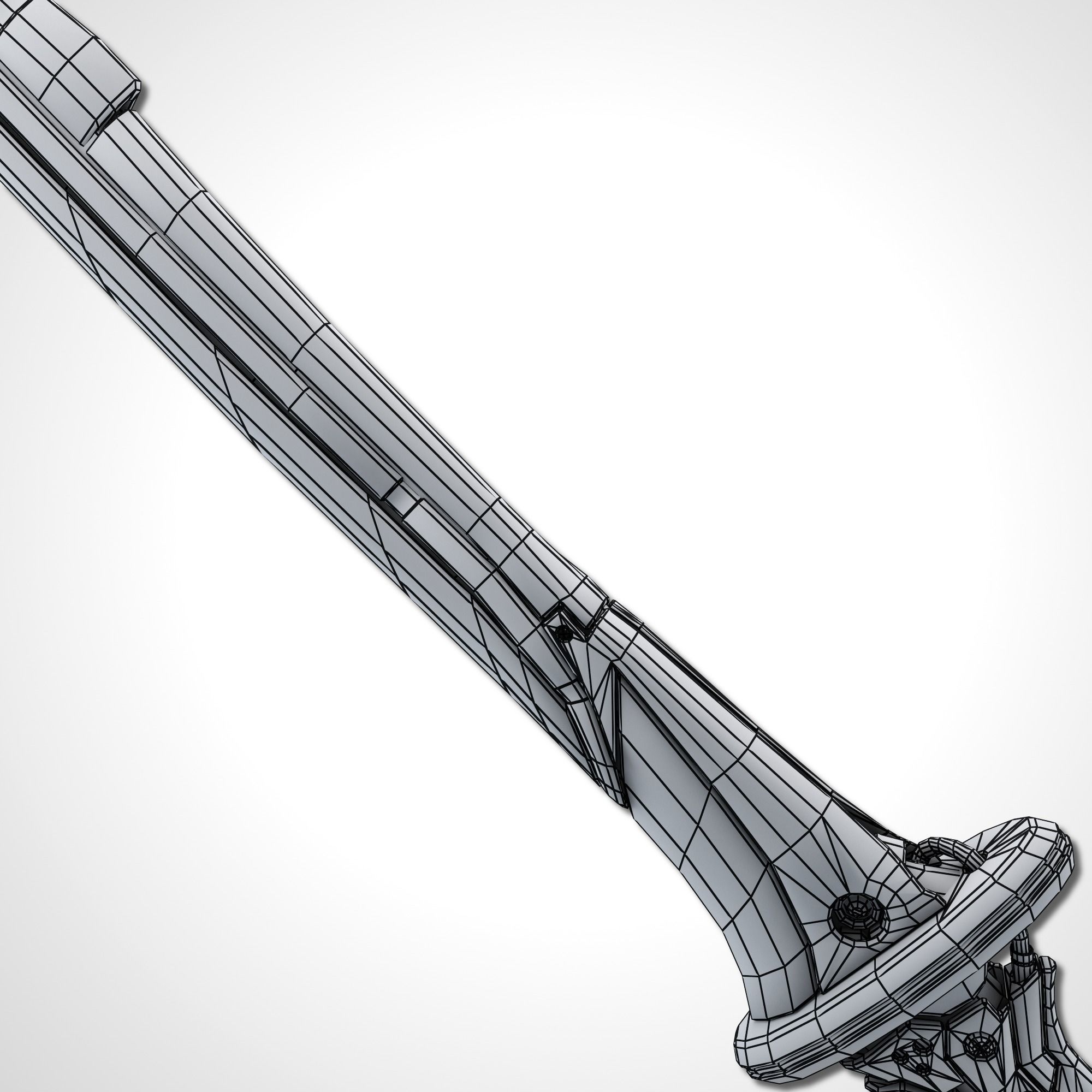 Two Colors Epee - Remake Low-poly 3D model_22