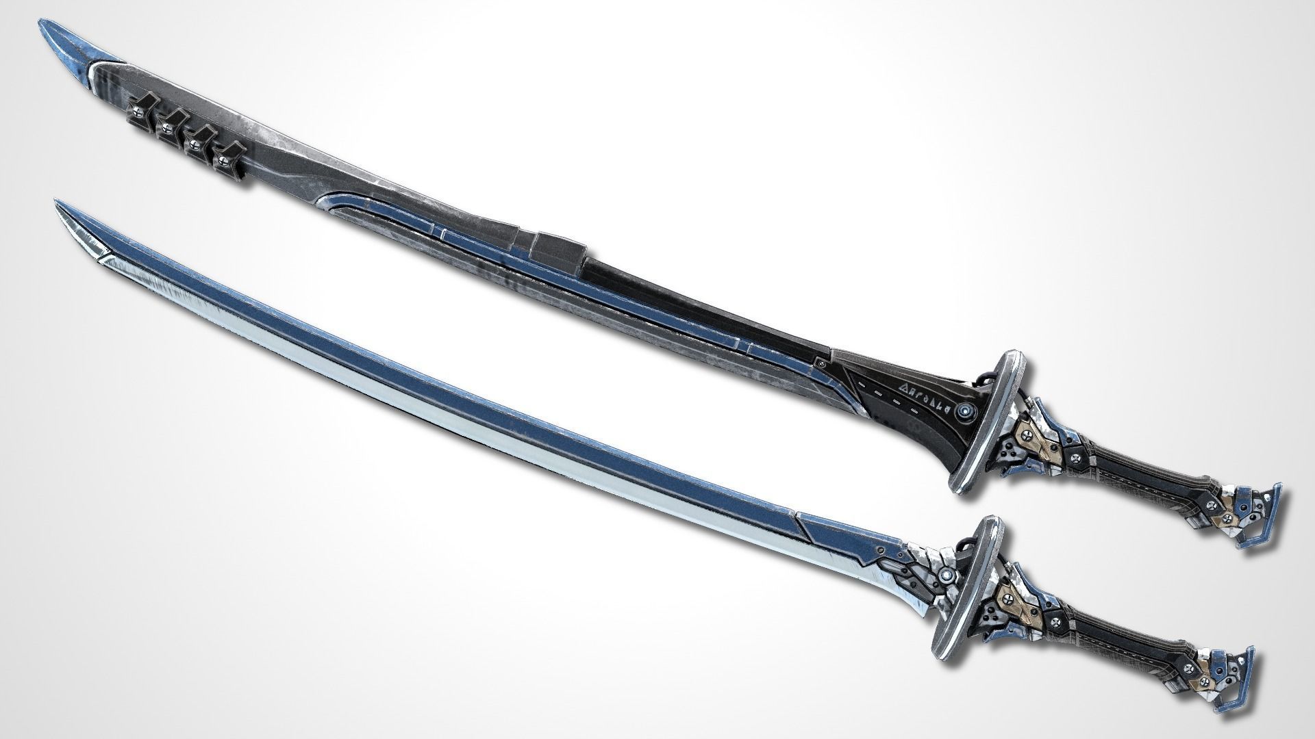 Two Colors Epee - Remake Low-poly 3D model_1