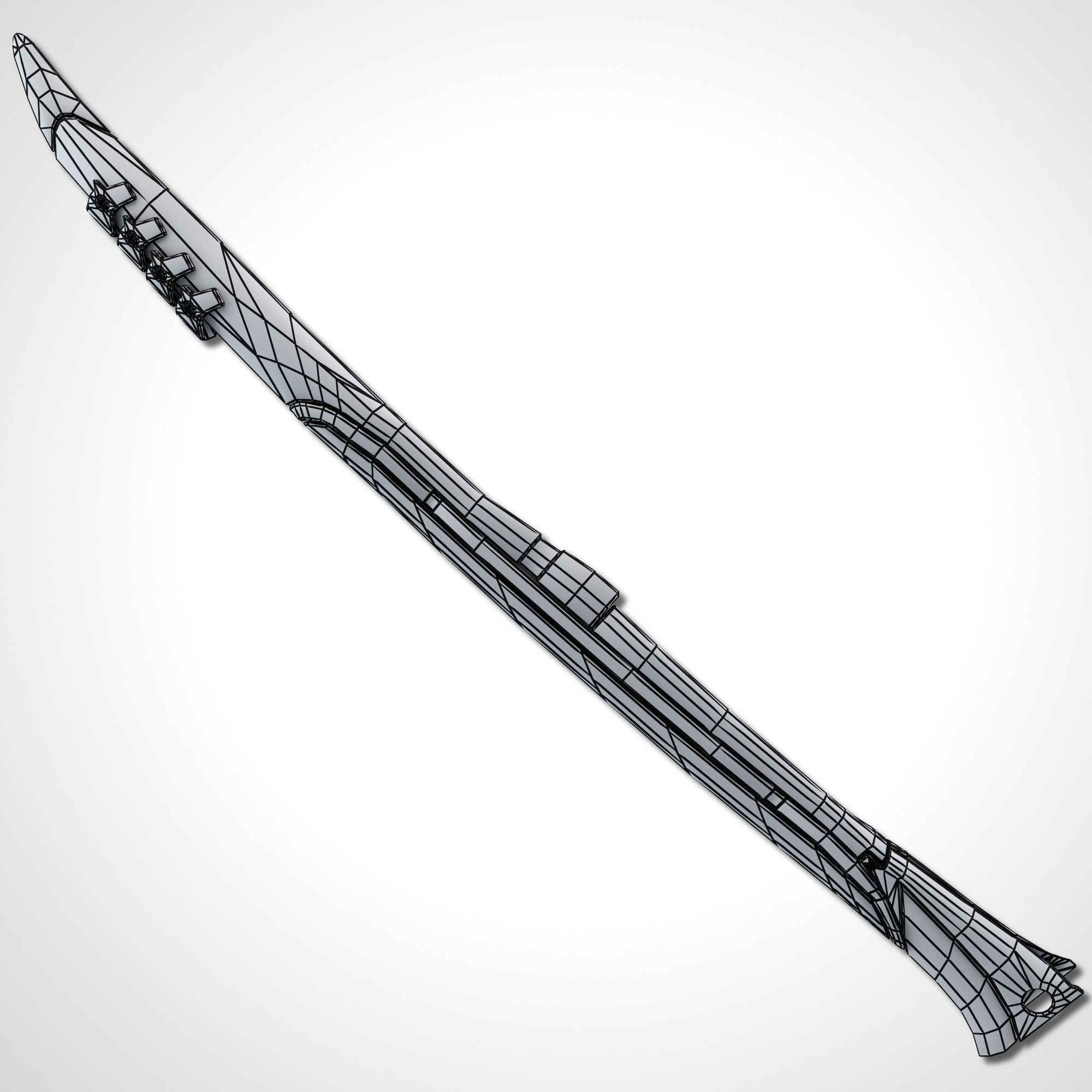 Two Colors Epee - Remake Low-poly 3D model_20