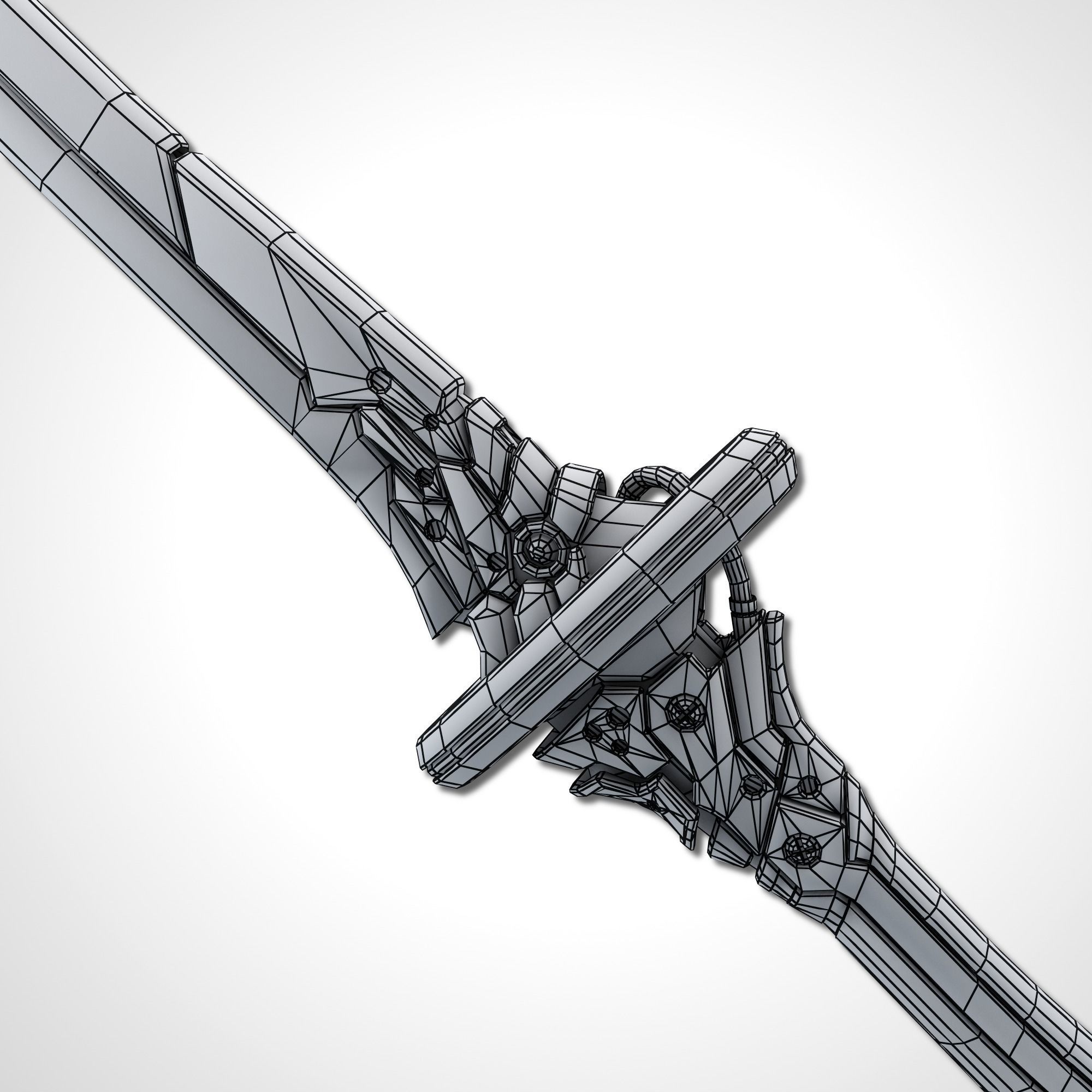 Two Colors Epee - Remake Low-poly 3D model_21