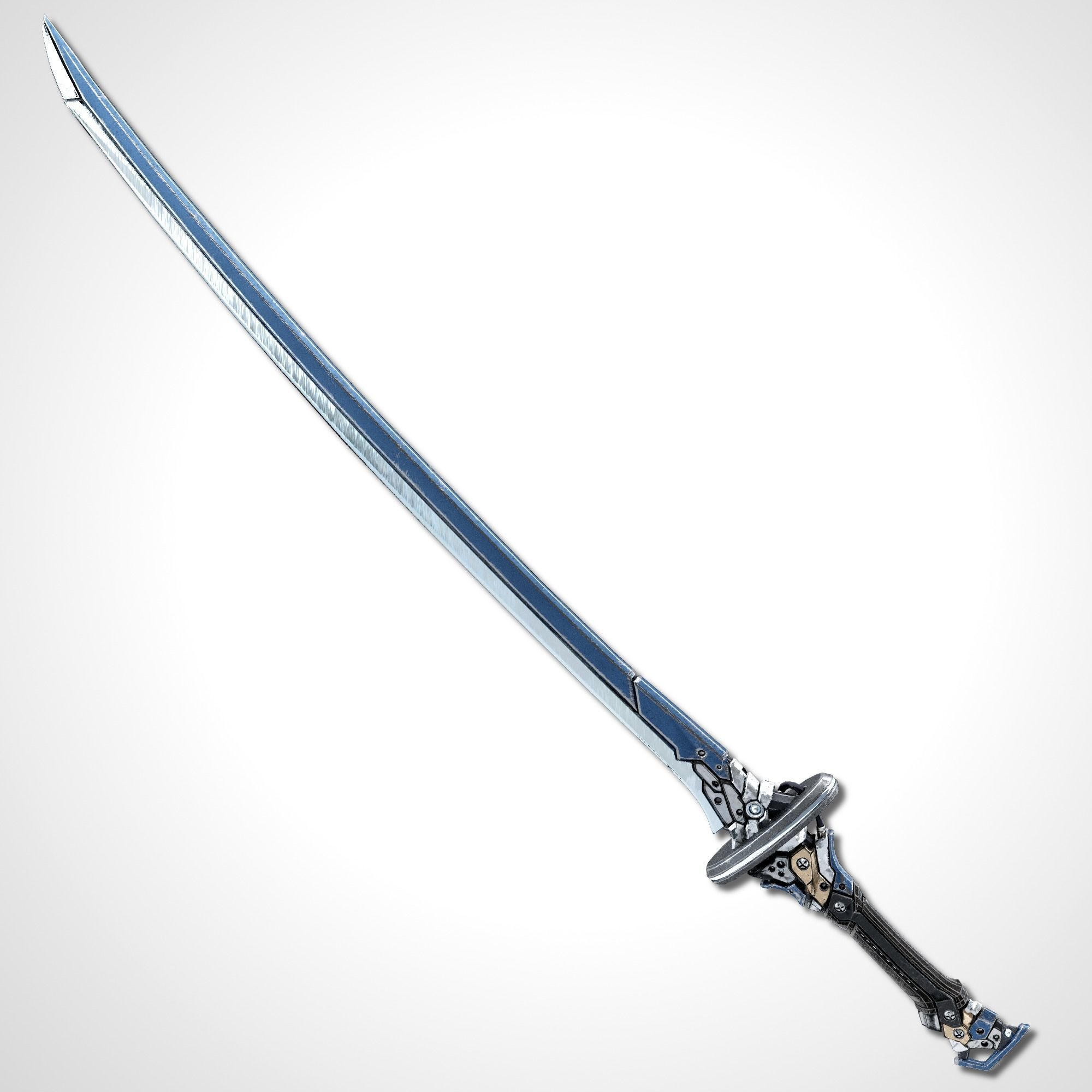 Two Colors Epee - Remake Low-poly 3D model_2