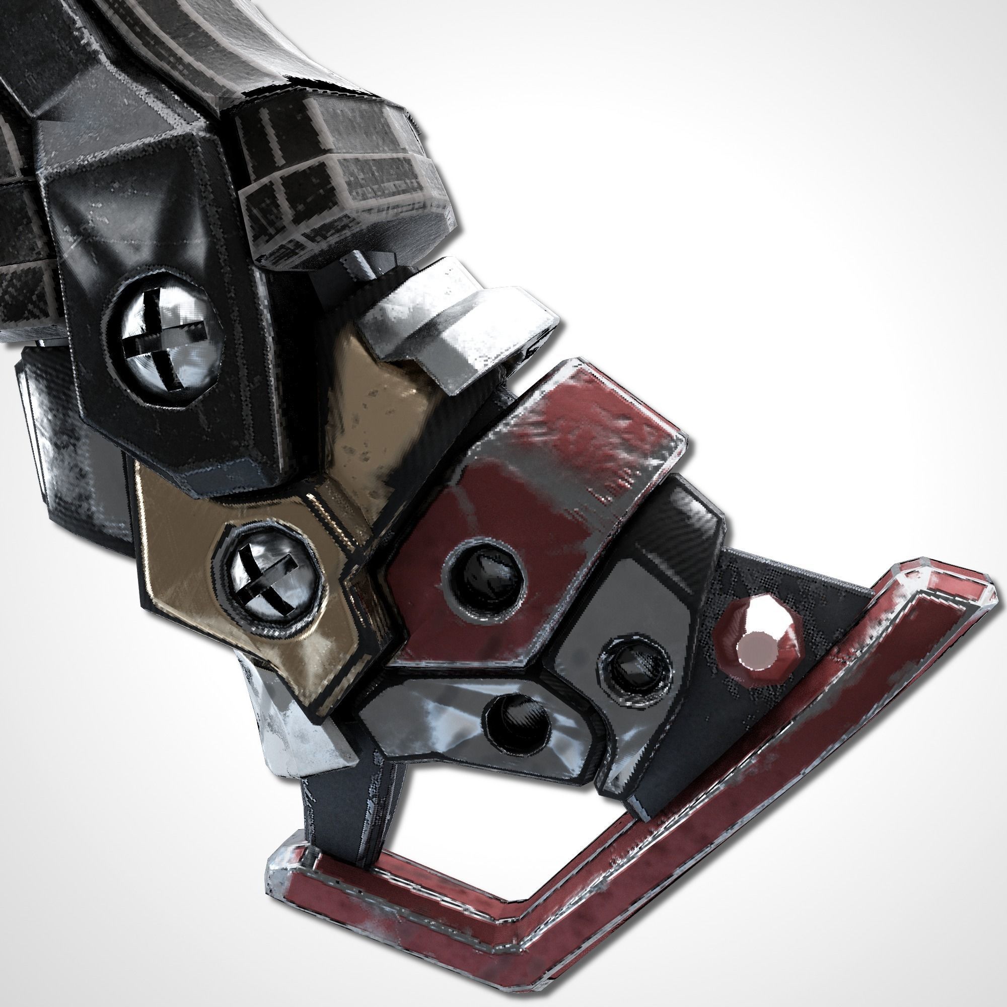 Two Colors Epee - Remake Low-poly 3D model_15