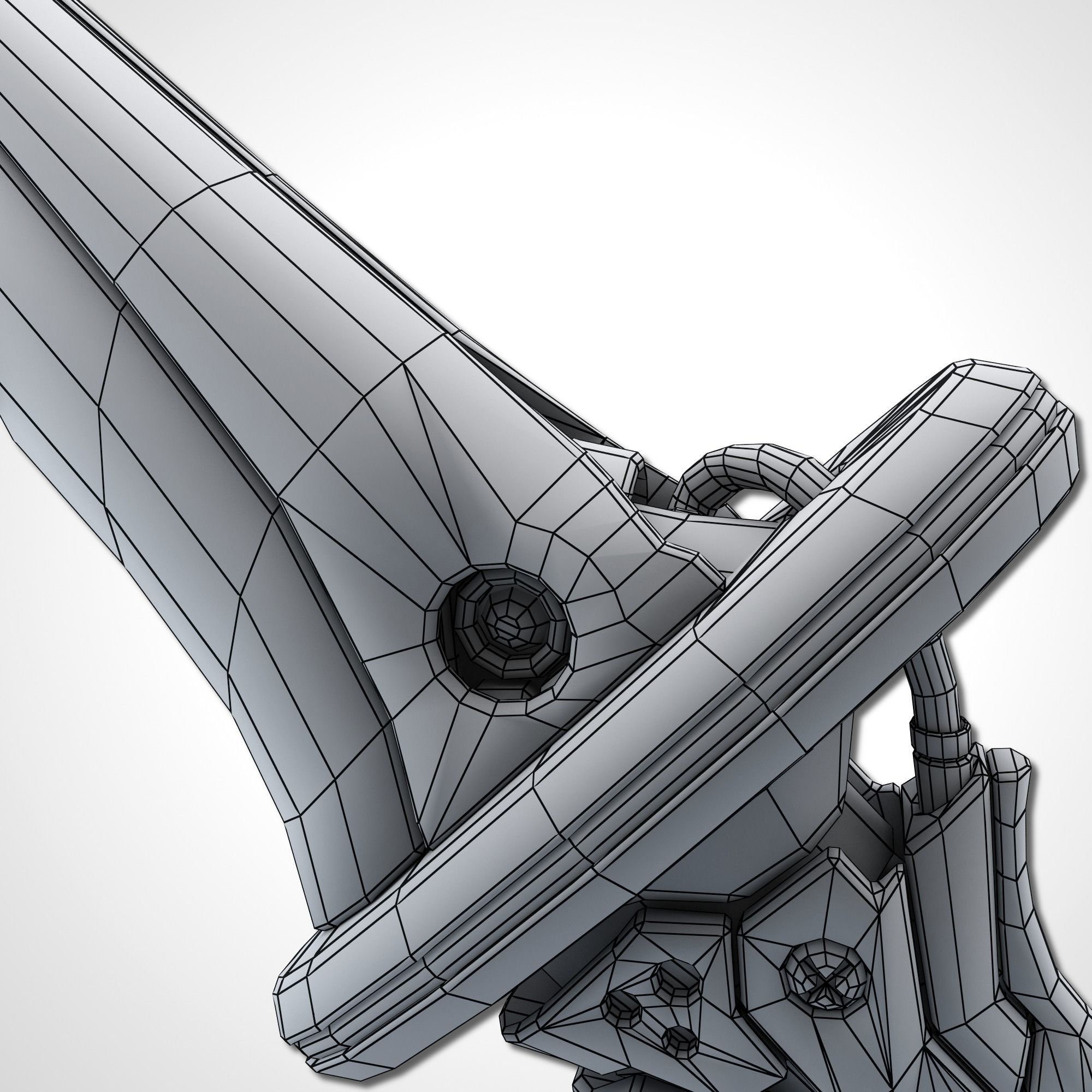 Two Colors Epee - Remake Low-poly 3D model_27