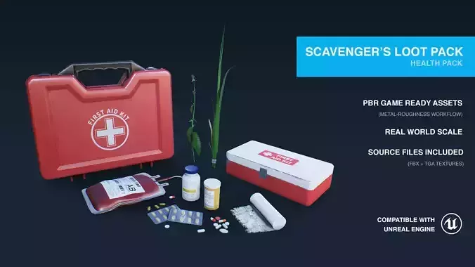 Scavenger Loot - Health Pack  Low-poly 3D model