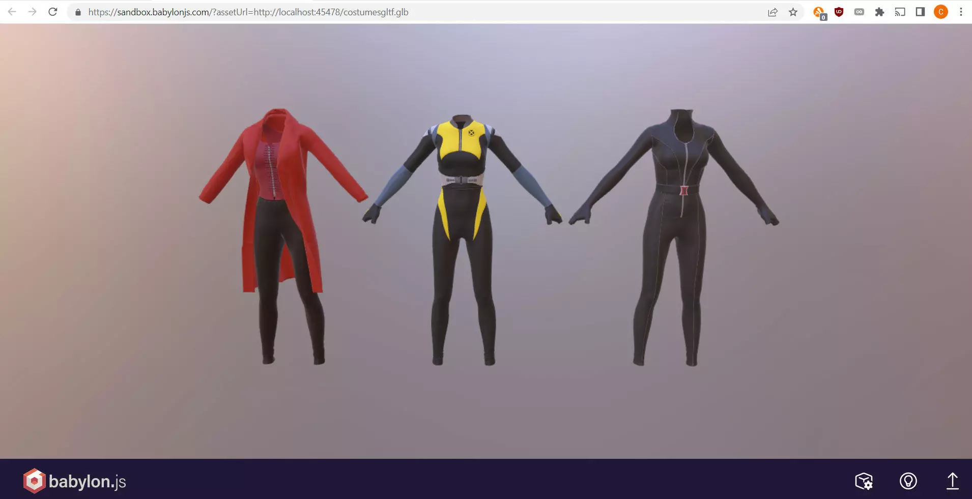 comic book female costumes v1 3D model